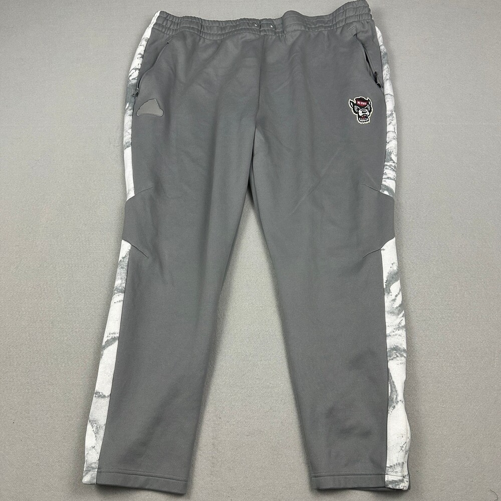 NC State Wolfpack Pants Men 3XL Tall Gray adidas AEROREADY Track Sweatpants XXXL
